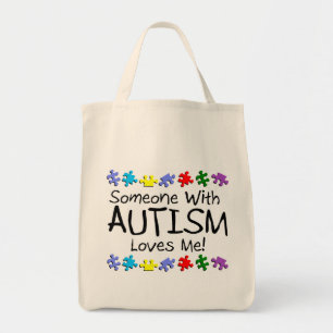 Tote Bag Somone avec l'autisme m'aime (pp)