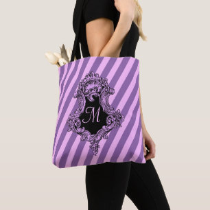 Tote Bag Sophistiqué en bande rose Monogramme