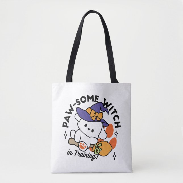 Tote Bag Sorcière à mâcher en entraînement - Chien d'Hallow (Devant)