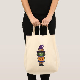 Tote Bag Sorcière de Halloween citrouille