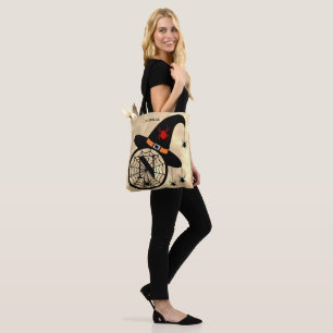 Tote Bag Sorcière d'Halloween Araignée Monogramme N Nom Par