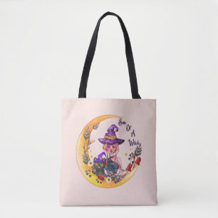 Tote Bag Sorcière et chat noir