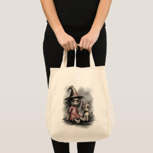 Tote Bag Sorcière Ragdoll et chat