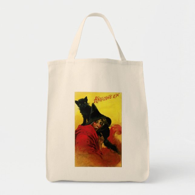 Tote Bag Sorcière vintage d'Halloween (Devant)