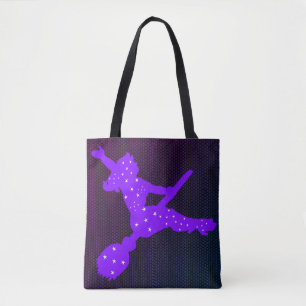 Tote Bag Sorcières étoilées sur des manches à balai