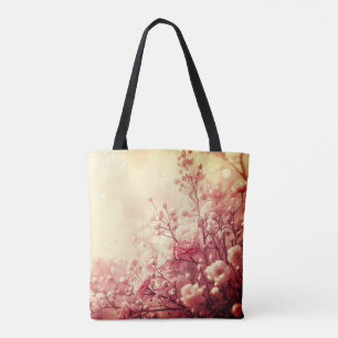 Tote Bag Sortir avec style avec de belles fleurs roses sur