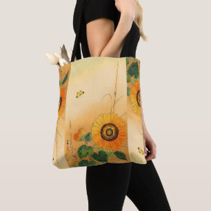 Tote Bag SOUFFLE, BOUTEILLE, FEUILLE VERT Floral japonais
