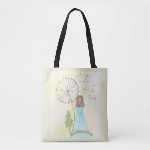 Tote Bag Souhaitez-vous sur une petite fille en pandelier