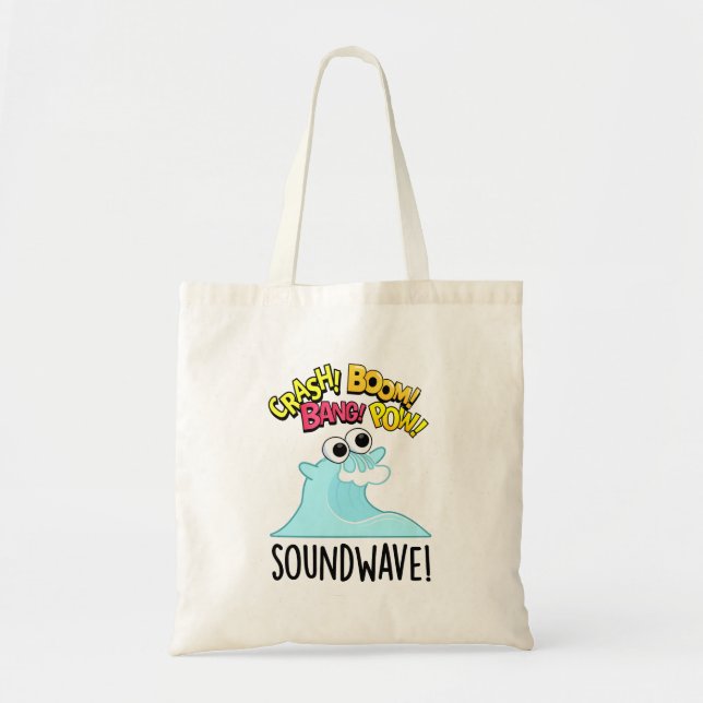 Tote Bag Sound Wave Funny Ocean Pun (Devant)