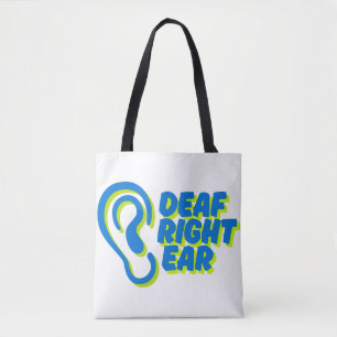 Tote Bag sourd oreille droite blanc arrière - plan