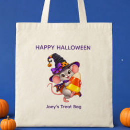 Tote Bag Souris de Halloween personnalisée portant du maïs