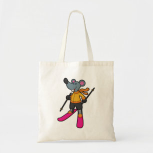 Tote Bag Souris en skieur avec ski