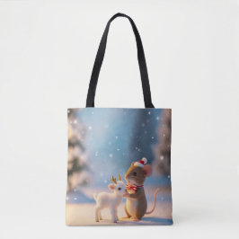 Tote Bag Souris et agneau de Noël