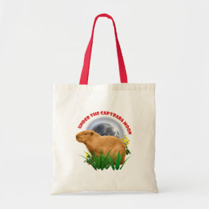 Tote Bag Sous la Lune du Capybara Capybara Drôle