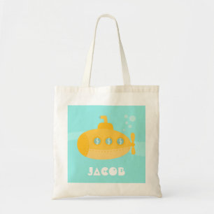 Tote Bag Sous-marin Jaune, Navire Océanique, Pour Enfants