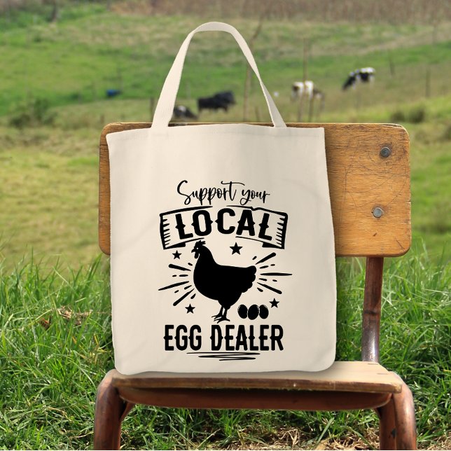 Tote Bag Soutenez votre marché local de négociants d'oeufs (Créateur téléchargé)