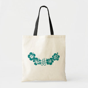 Tote Bag Souvenirs turquoises de Lei Hawaï de ketmie