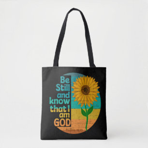 Tote Bag Soyez calme et sachez que je suis Dieu Bible Verse