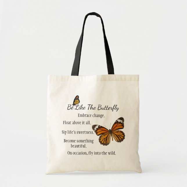 Tote Bag Soyez comme la version papillon Fourre-tout Monarc (Devant)