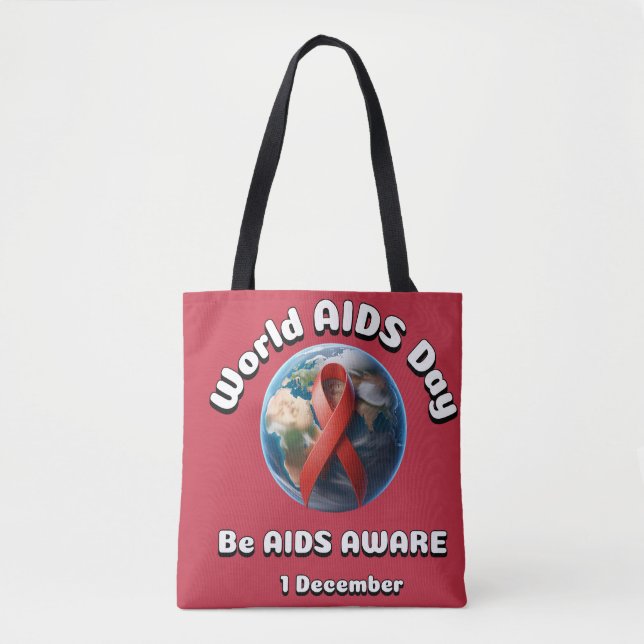 Tote Bag Soyez Conscients Du SIDA. Journée mondiale du sida (Devant)