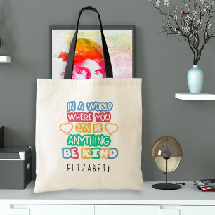 Tote Bag Soyez Gentil Enseignant Inspirationnel Coloré Et C