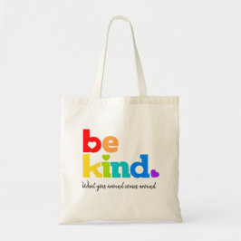 Tote Bag Soyez gentil rainbow graphique slogan personnalisé