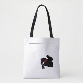 Tote Bag Spectacle équestre de chevaux Rider Silhouette Ros