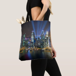 Tote Bag Spectacle lumineux du centre-ville de Singapour
