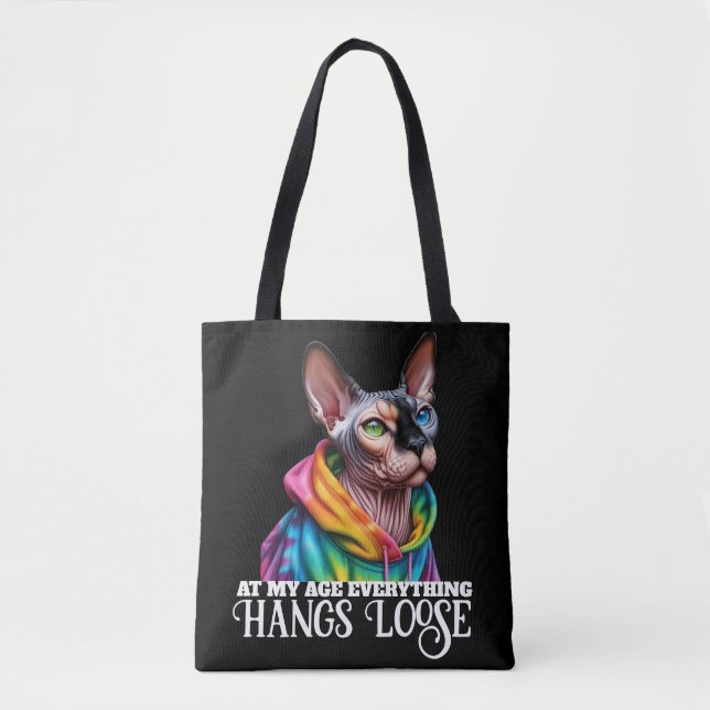 Tote Bag Sphynx Chat Hang Loose Anniversaire (Devant)