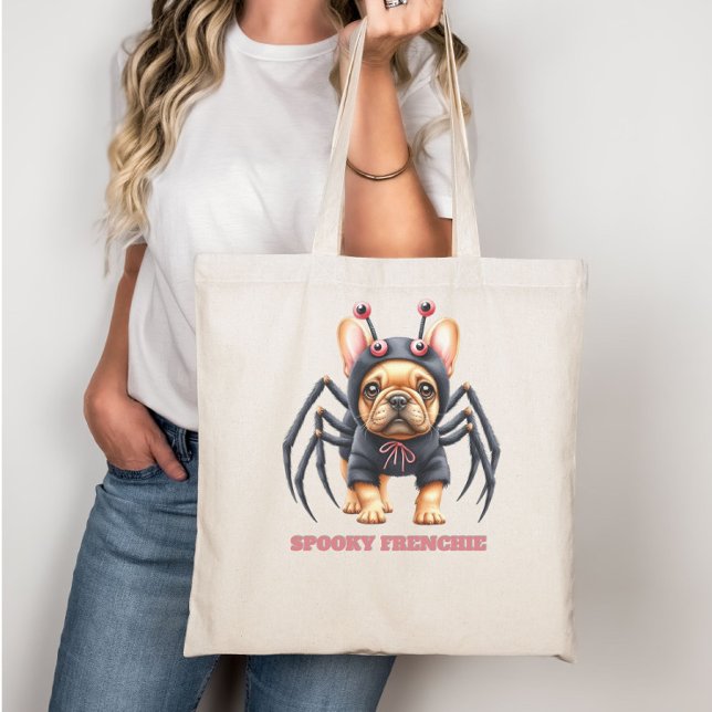 Tote Bag Spider Costume Frenchie Pup Halloween  (Créateur téléchargé)