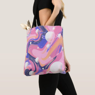 Tote Bag Spirale De L'Espace Extérieur Rose Et Violet Abstr
