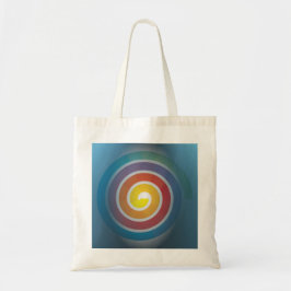 TOTE BAG SPIRALE SUR L'ARRIÈRE - PLAN BLEU