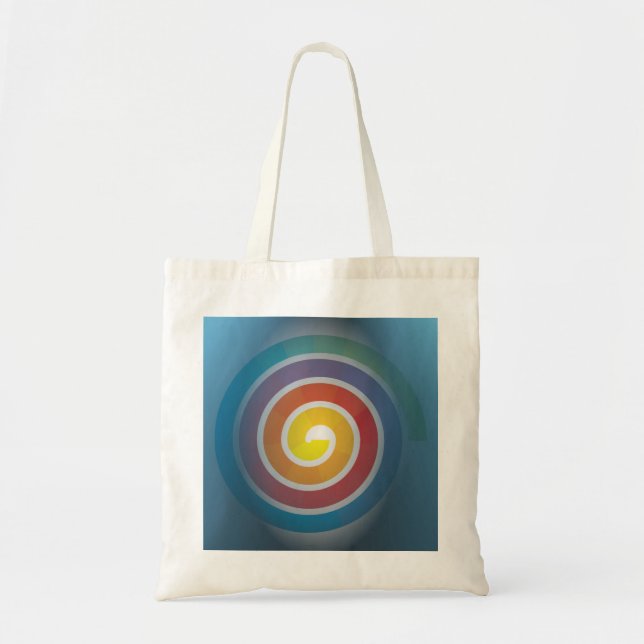 TOTE BAG SPIRALE SUR L'ARRIÈRE - PLAN BLEU (Devant)