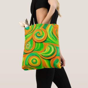 Tote Bag Spirale Verte et Orange