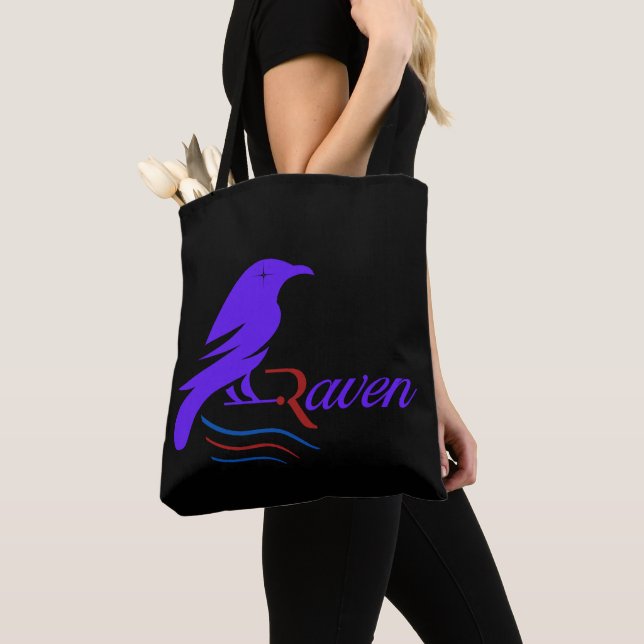 Tote Bag Spirit Animal Raven (De près)