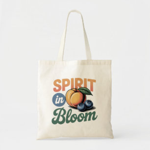 Tote Bag Spirit in Bloom Peach Blueberry Retro Shirt