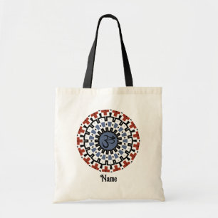 Tote Bag Spiritual Mandala Yoga Om Blue Rust Customized
