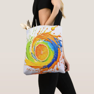 Tote Bag Splash Citrus de la conception des couleurs