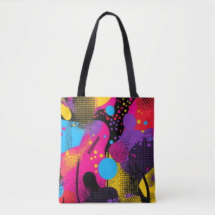 Tote Bag Splash couleur Abstrait dans le style comique rétr