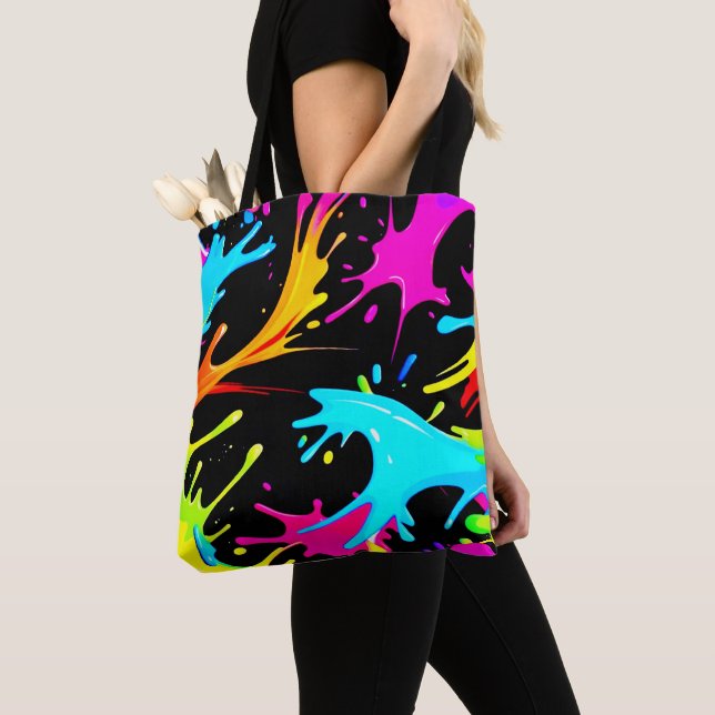 Tote Bag Splash couleur : Art Abstrait (De près)