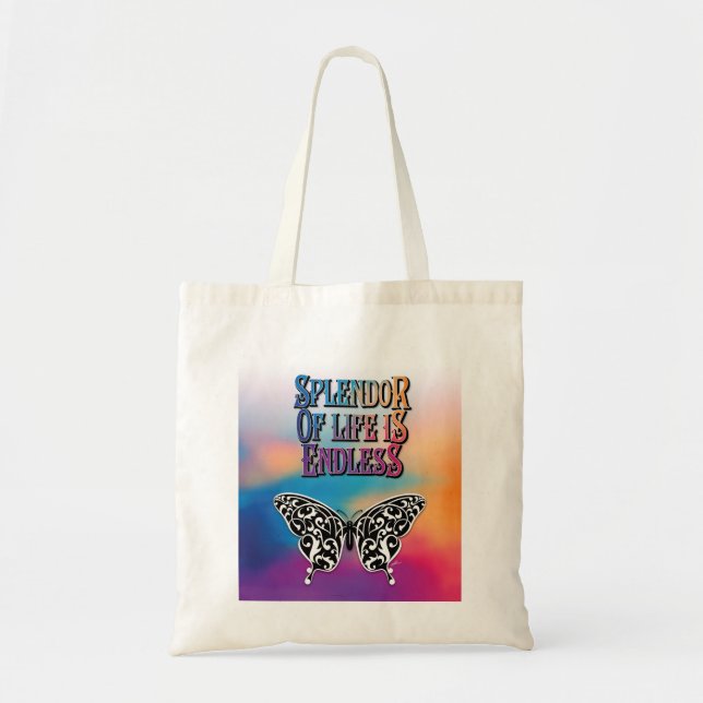 Tote Bag Splendeur de vie avec papillon (Devant)