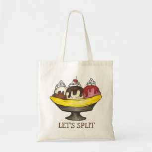 Tote Bag Split Banana Ice Cream Sundae Icecream Fourre-tout