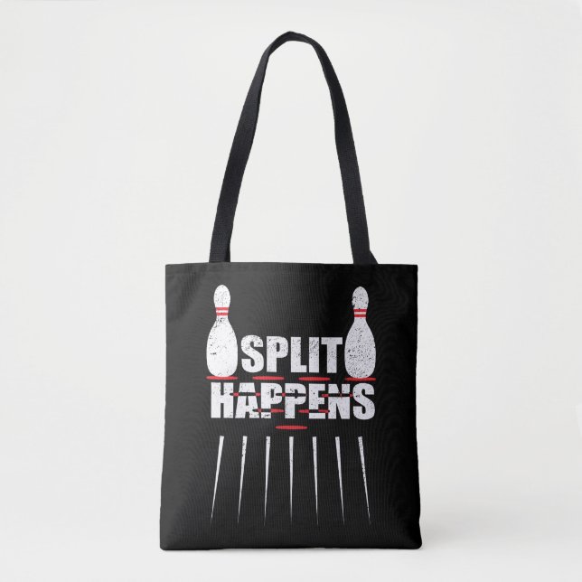 Tote Bag Split Happy Drôle Bowling Team Bowler Pin (Devant)