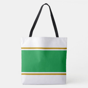 Tote Bag Sport Kelly Green Marron Rayures de Course Large