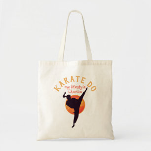 Tote Bag Sport noir moderne Karate Silhouette Arts martiaux