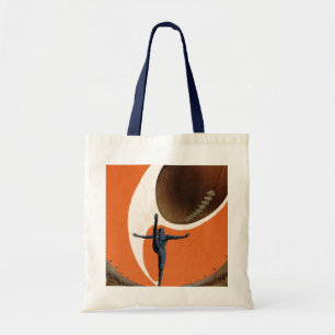 Tote Bag Sports Anciens, Joueur de Football Botant le Ballo