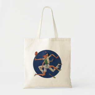 Tote Bag Sports Anciens, Joueurs de Tennis se Heurtent avec