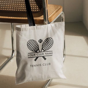 Tote Bag Sports Club Nom Équipe de tennis Black Swag Custom