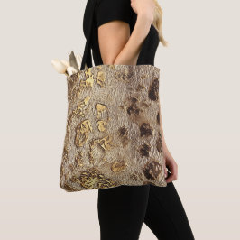 Tote Bag Spots métalliques Leopard Or