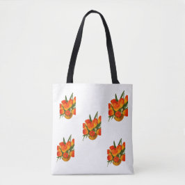 Tote Bag Spring Harmony – Orange & Yellow Tulips